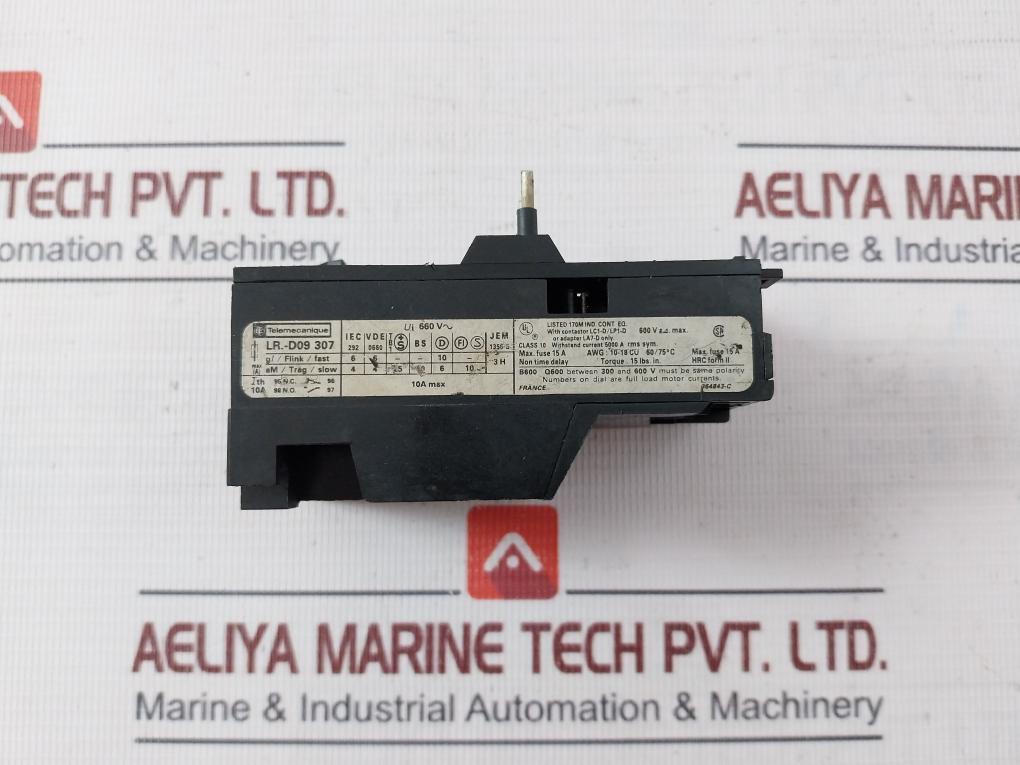 Telemecanique Lr1-d09307 Overload Relay With Contactor Lc1-d/Lp1-d 660V 600Vac
