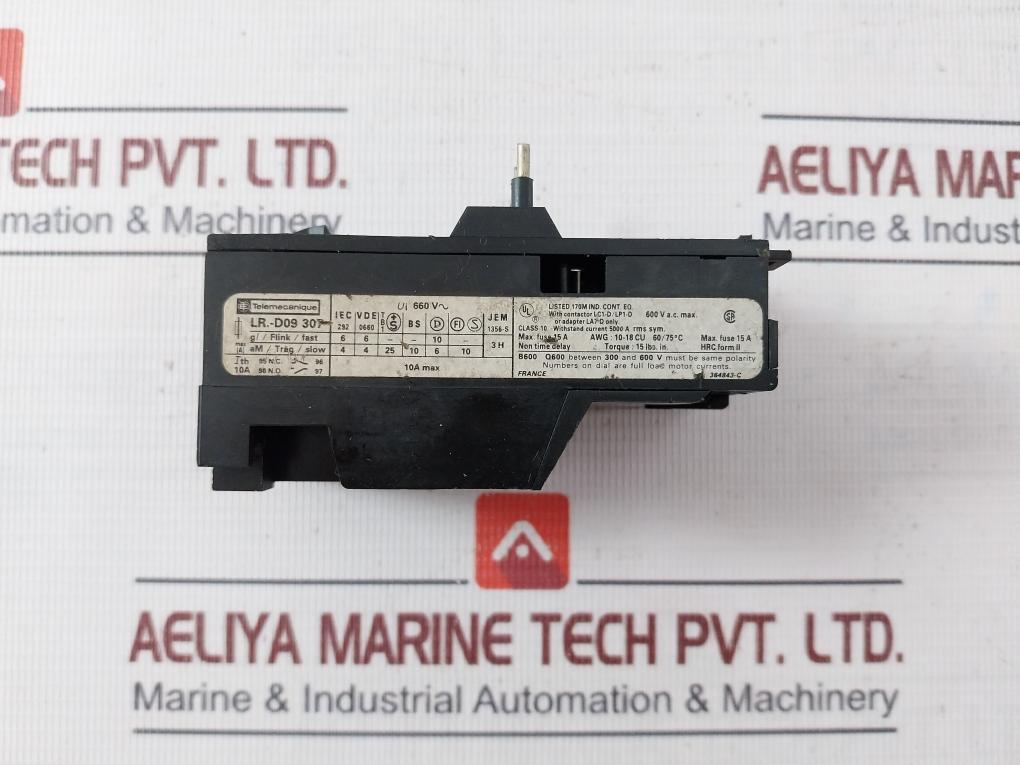 Telemecanique Lr1-d09307 Overload Relay With Contactor Lc1-d/Lp1-d 660V 600Vac