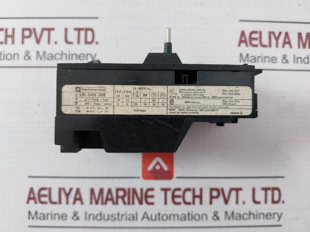 Telemecanique Lr1-d09308 Overload Relay With Contactor Lc1-d/Lp1-d 10A 600 V