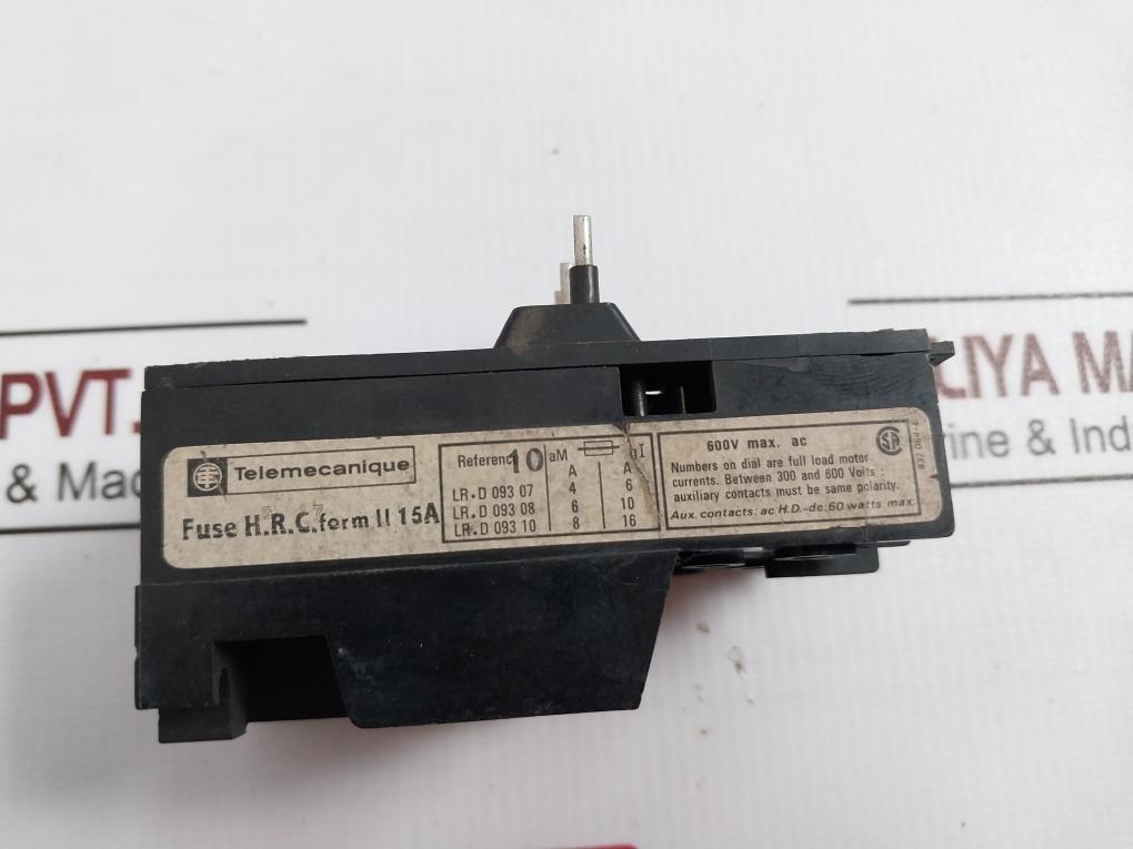 Telemecanique Lr1-d09 310 Thermal Overload Relay 600 V Max. Ac 4-6 A