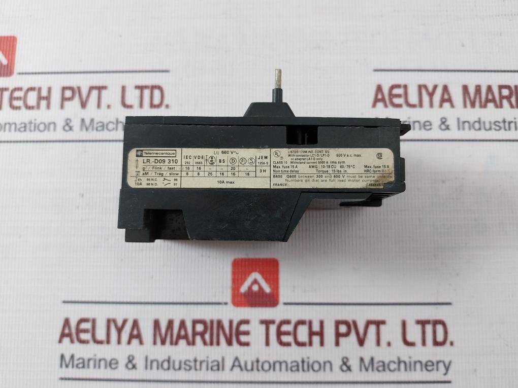Telemecanique Lr1-d09310 Thermal Overload Relay W/ Contactor Lc1-d/Lp1-d 660V