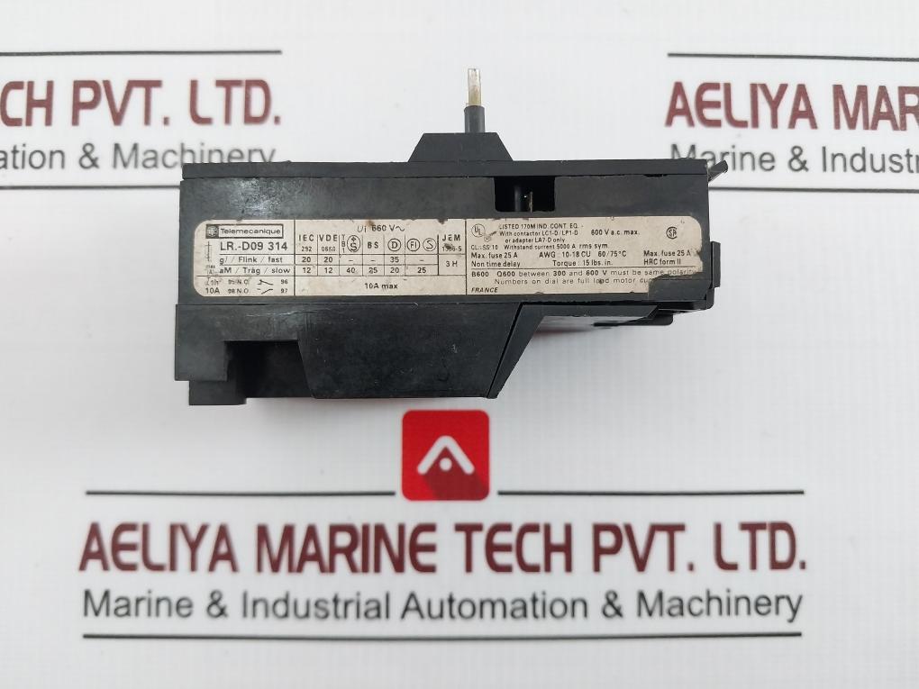 Telemecanique Lr1-d09314 Overload Relay With Contactor Lc1-d/Lp1-d 660V~, 10A