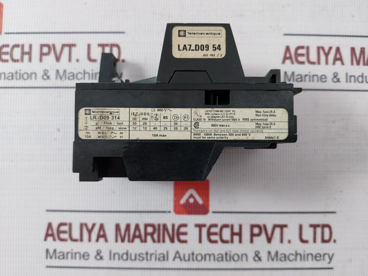 Telemecanique Lr1-d09314 Thermal Overload Relay W/ Contactor Lc1-d/Lp1-d 7-10A