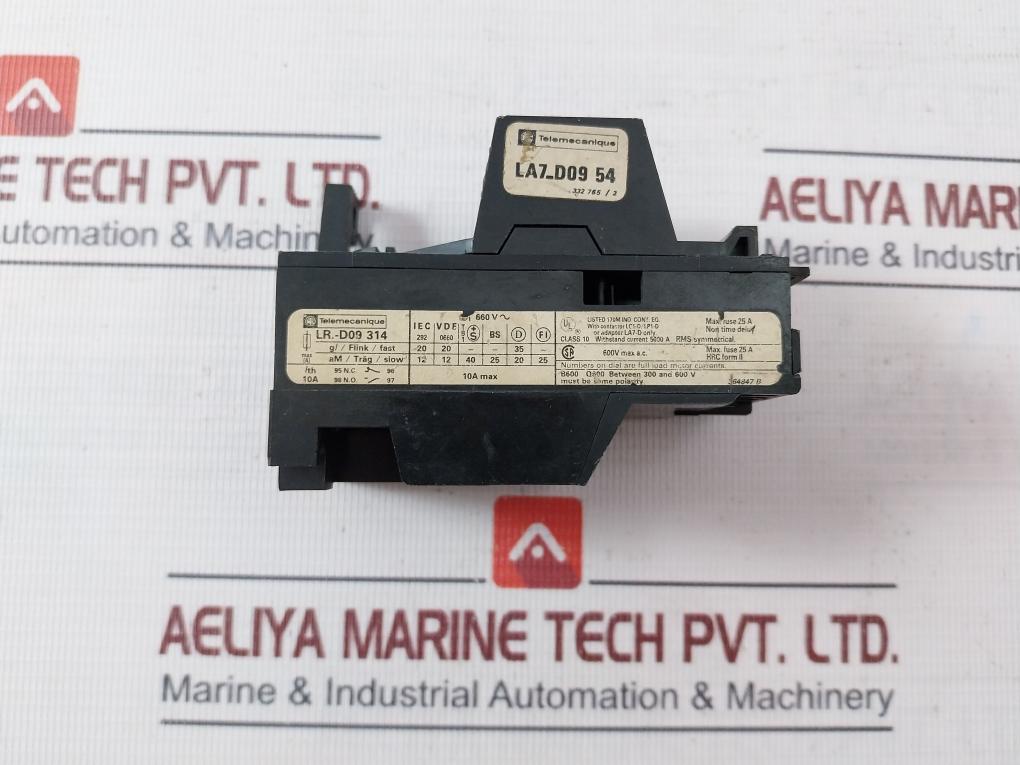 Telemecanique Lr1-d09314 Thermal Overload Relay W/ Contactor Lc1-d/Lp1-d 7-10A