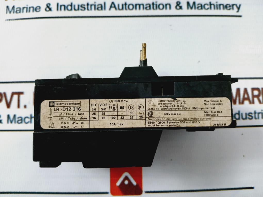 Telemecanique Lr1-d12316 Thermal Overload Relay 600V