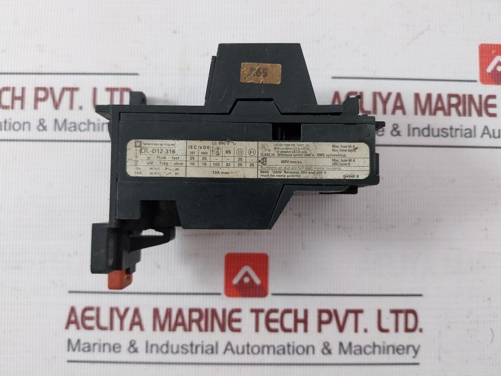 Telemecanique Lr1-d12316 Thermal Overload Relay With Contactor Lc1-d/Lp1-d 600V