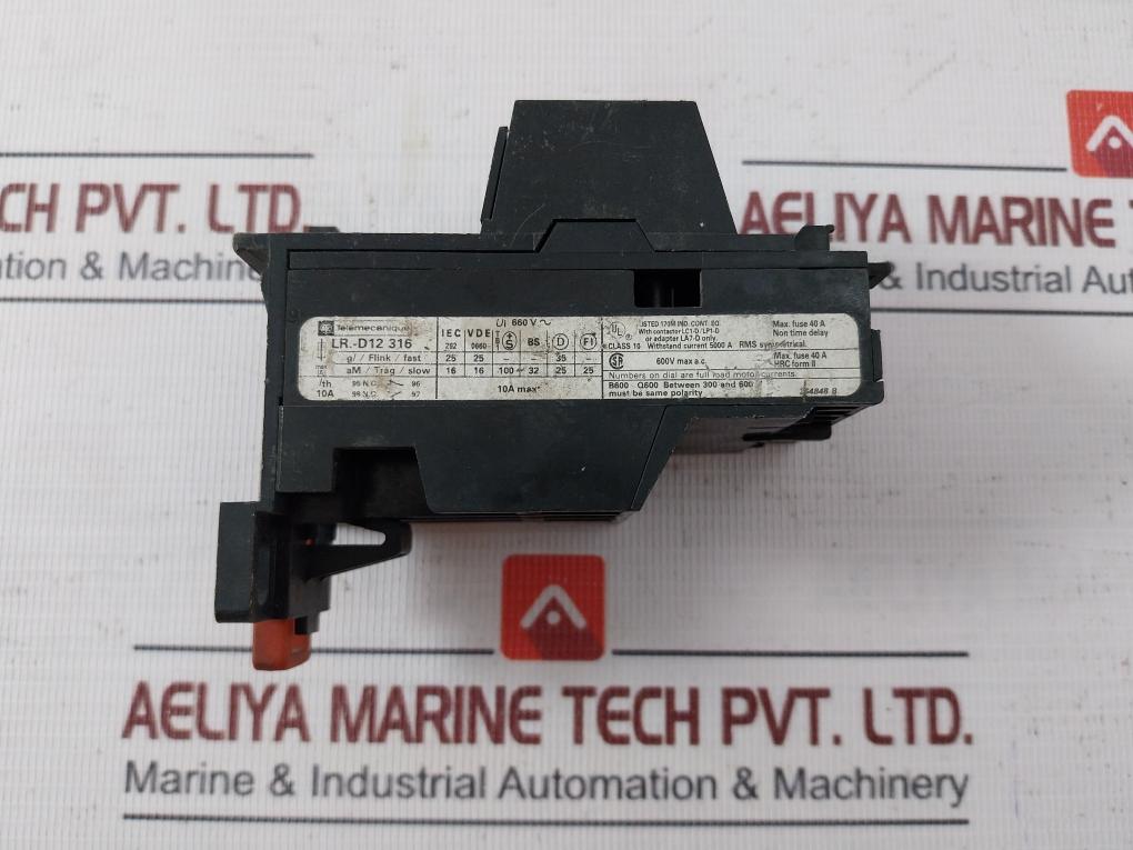 Telemecanique Lr1-d12316 Thermal Overload Relay With Contactor Lc1-d/Lp1-d 600V