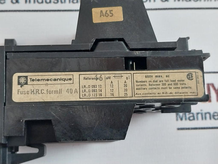 Telemecanique Lr1-d12 Overload Relay 600V