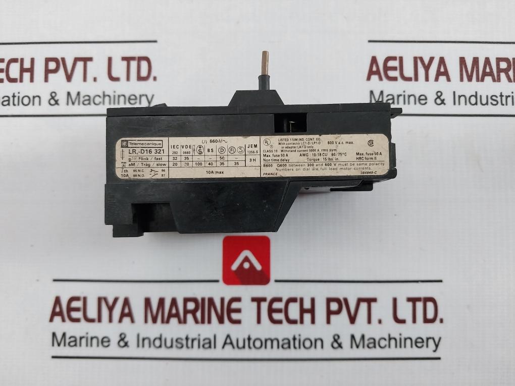 Telemecanique Lr1-d16321 Thermal Overload Relay 10A Max 364849-c