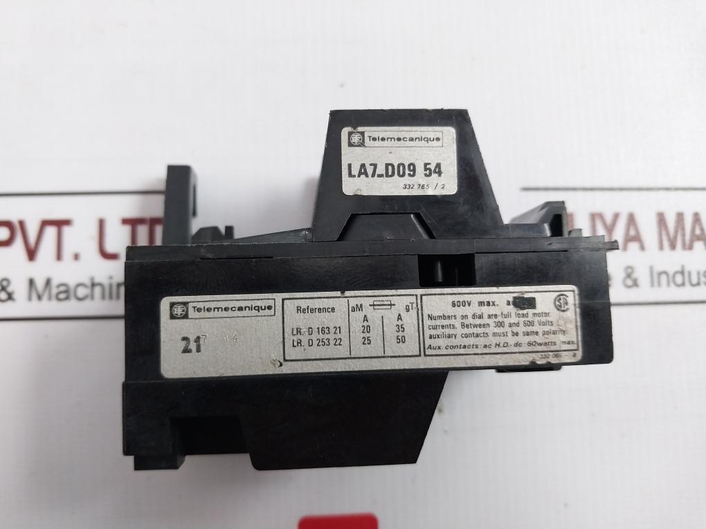 Telemecanique Lr1-d16 321 Thermal Overload Relay 13-18 A 600 V Max.