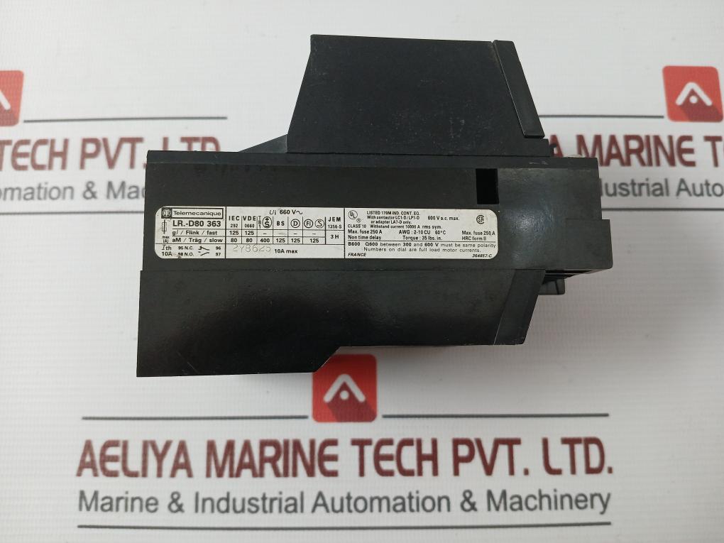 Telemecanique Lr1-d80363 Thermal Overload Relay 63-80A 10A B600 Q600 364857-c