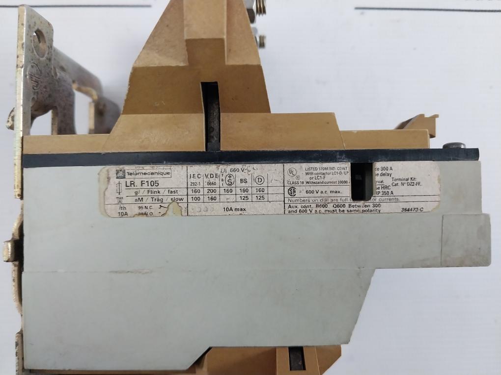 Telemecanique Lr1-f105 Solid State Overload Relay 600Vac 10A
