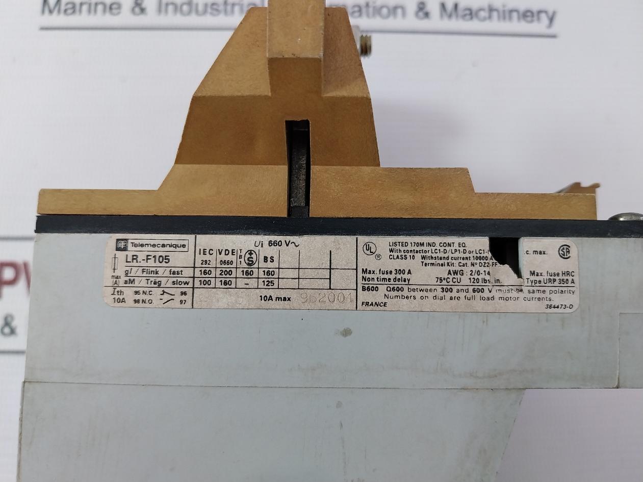 Telemecanique Lr1-f105 Solid State Overload Relay 75-105A Class 10