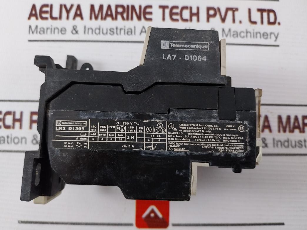 Telemecanique Lr2 D1305 Thermal Overload Relay 380V 0.63 – 1 A