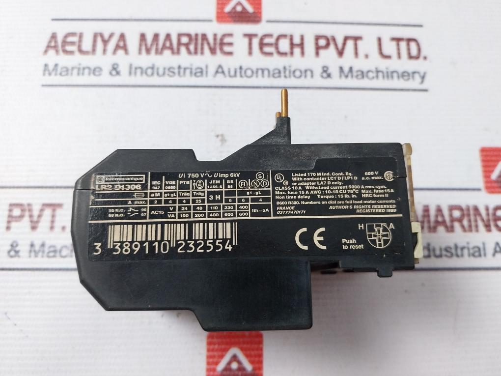 Telemecanique Lr2 D1306 Thermal Overload Relay