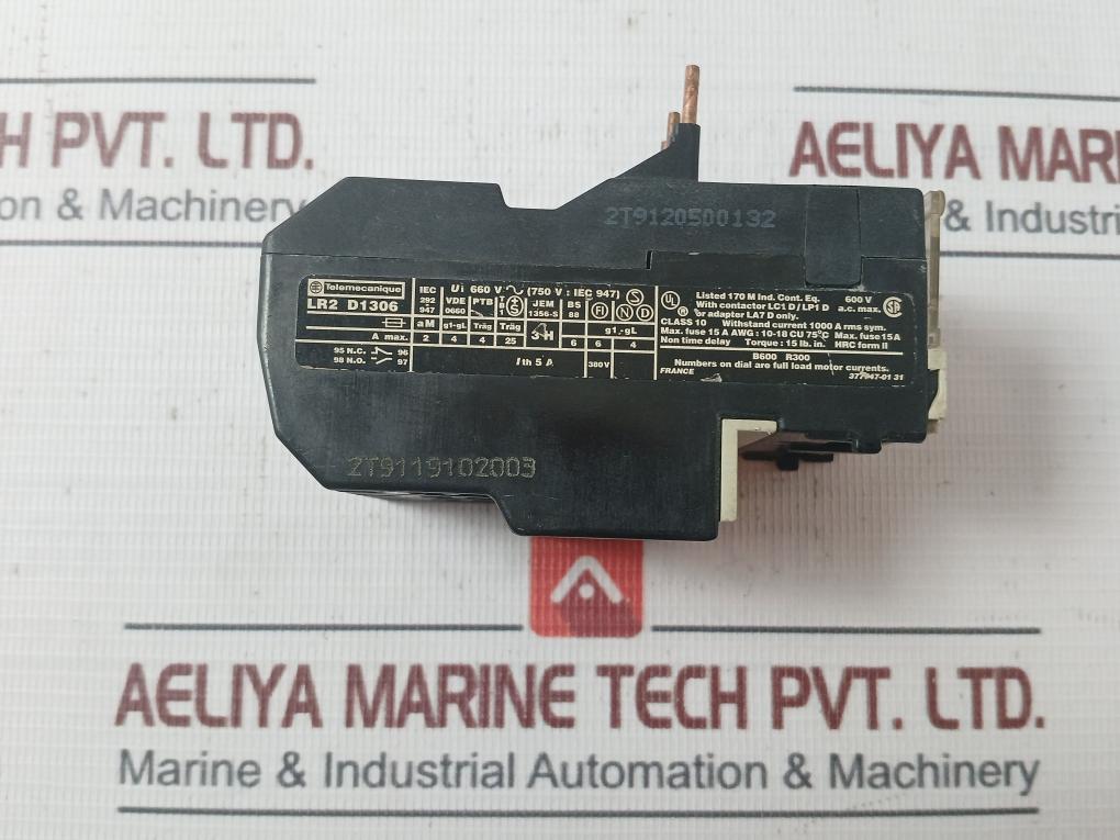 Telemecanique Lr2 D1306 Thermal Overload Relay 660V 5A 292-947