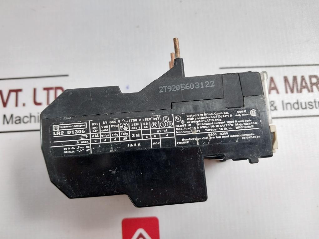 Telemecanique Lr2 D1306 Thermal Overload Relay Lr2 D13 1-1.6 A 660V 5A