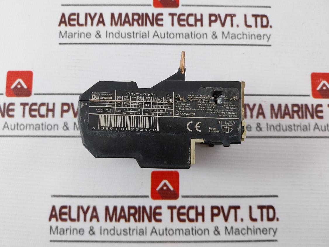 Telemecanique Lr2 D1308 Thermal Overload Relay 2.5-4A Uimp 6Kv