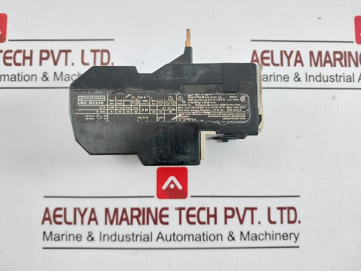 Telemecanique Lr2 D1310 Thermal Overload Relay For Motor Class 10 Jem 1356-s