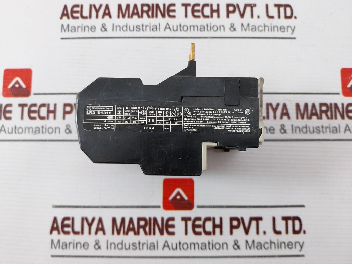 Telemecanique Lr2D1312 Thermal Overload Relay Iec 292/Iec 947 5A 380V