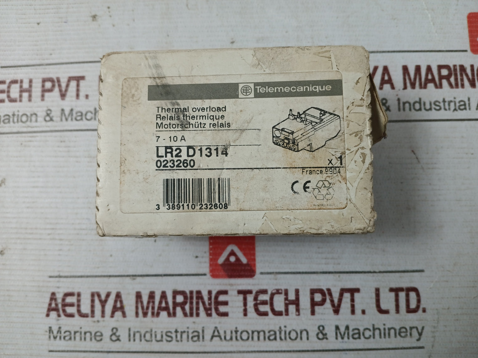 Telemecanique Lr2 D1314 Thermal Overload Relay 7-10 A 750V 5A