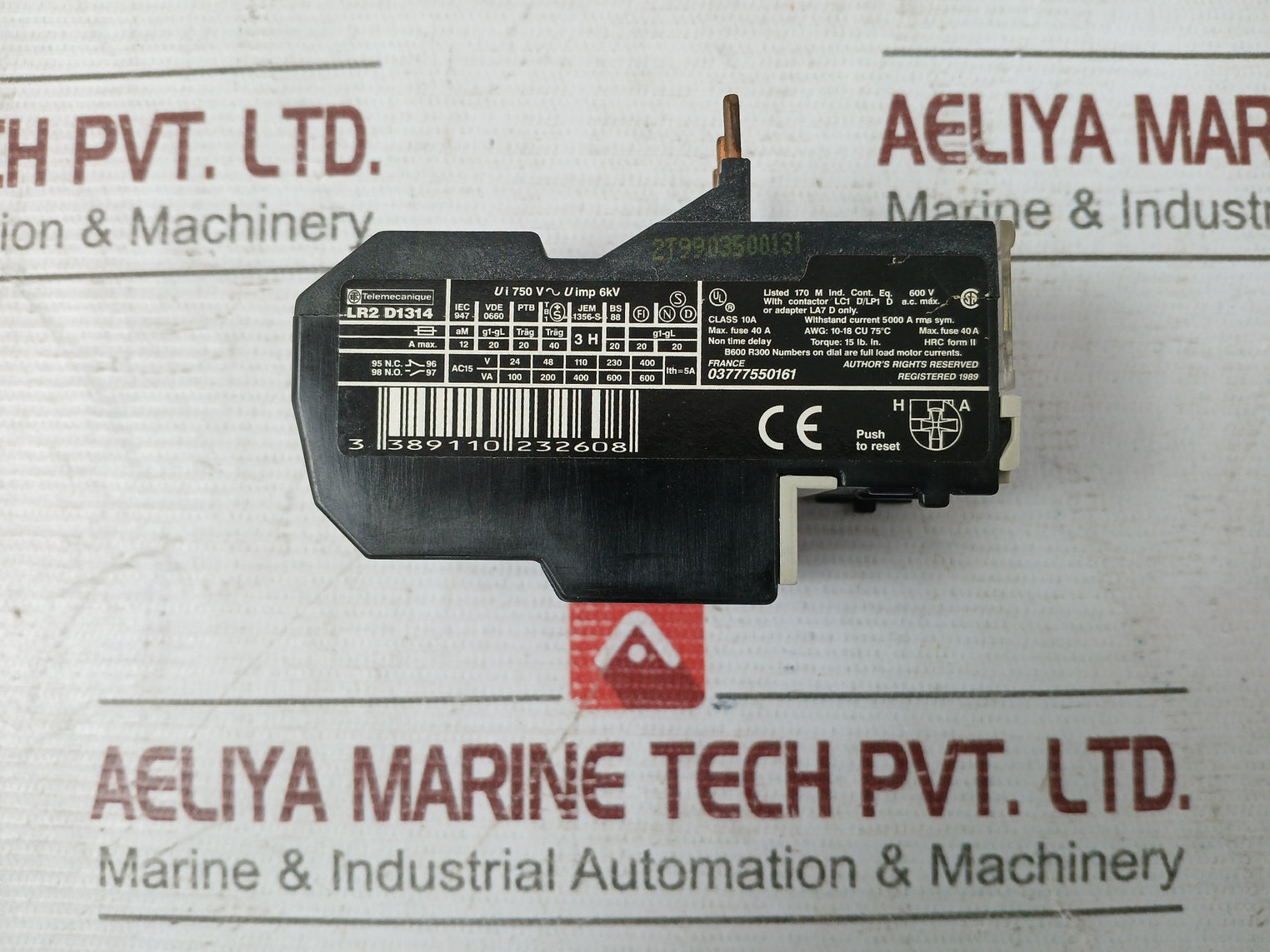 Telemecanique Lr2 D1314 Thermal Overload Relay 7-10 A 750V 5A