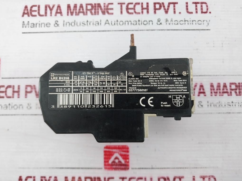Telemecanique Lr2 D1316 Thermal Overload Relay Iec 947 600V 9-13A Vde 0660