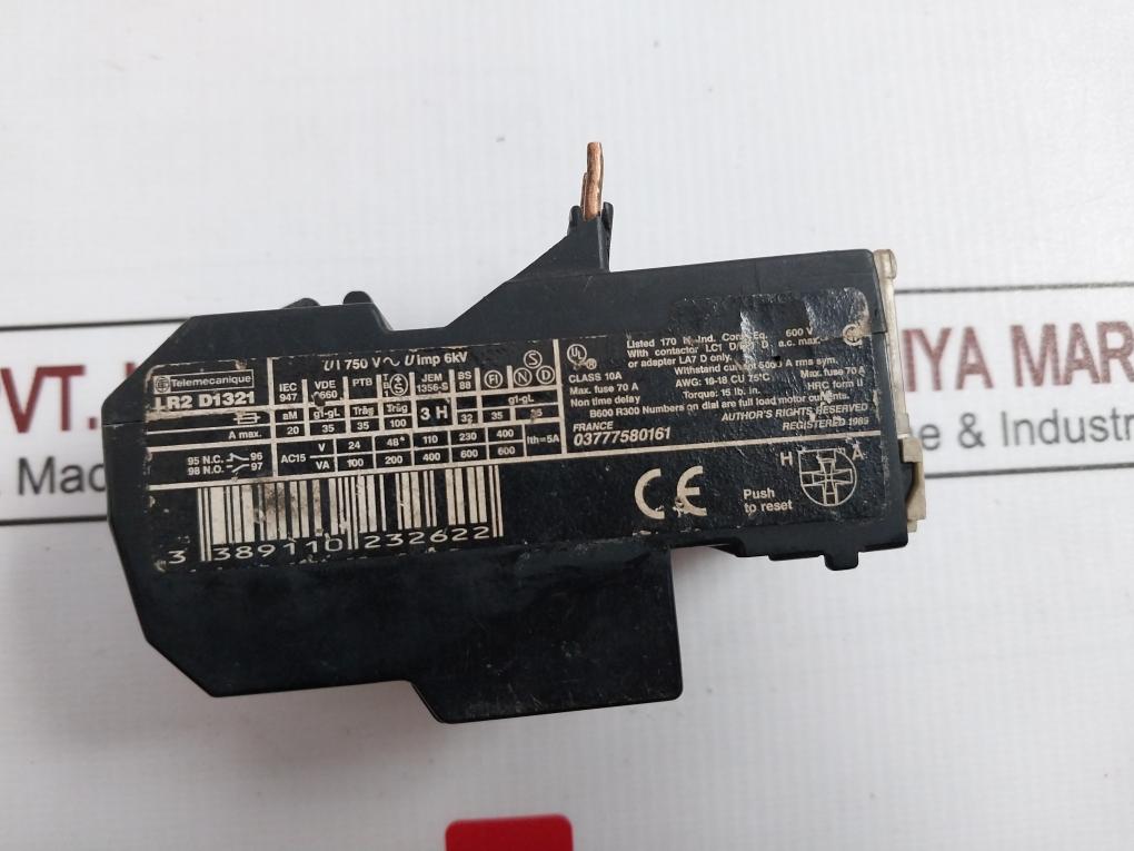 Telemecanique Lr2 D1321 Thermal Overload Relay 12-18A 750V 6Kv 5A