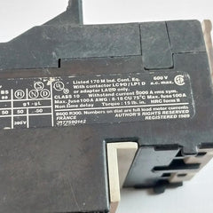 Telemecanique Lr2 D1322 Thermal Overload Relay Class 10