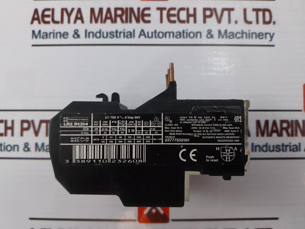 Telemecanique Lr2 D13 Overload Relay Class 10A