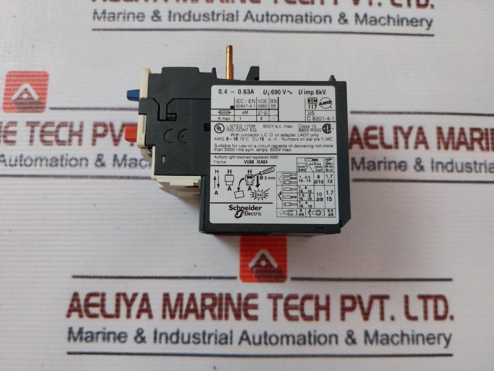 Telemecanique Lr3D 046 Overload Relay 0.4-0.63A 690V