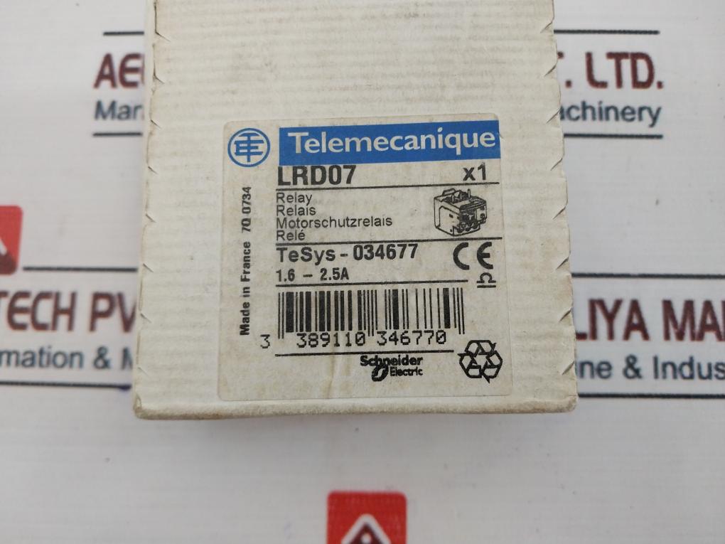 Telemecanique Lrd 07 Thermal Overload Relay 1.6-2.5A 690V~