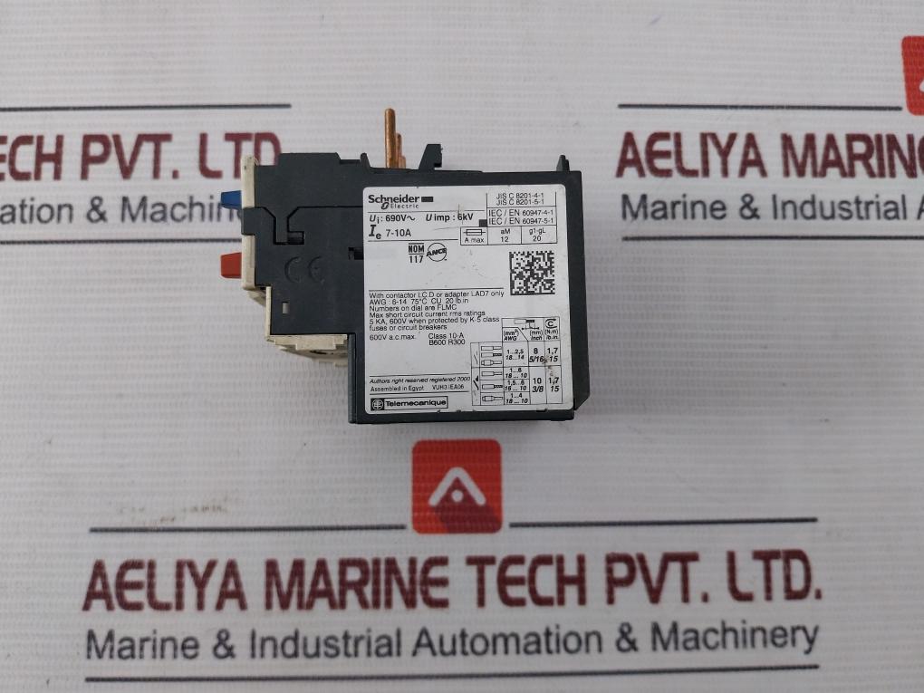 Telemecanique Lrd14 Overload Relay 600Vac Max 7-10A