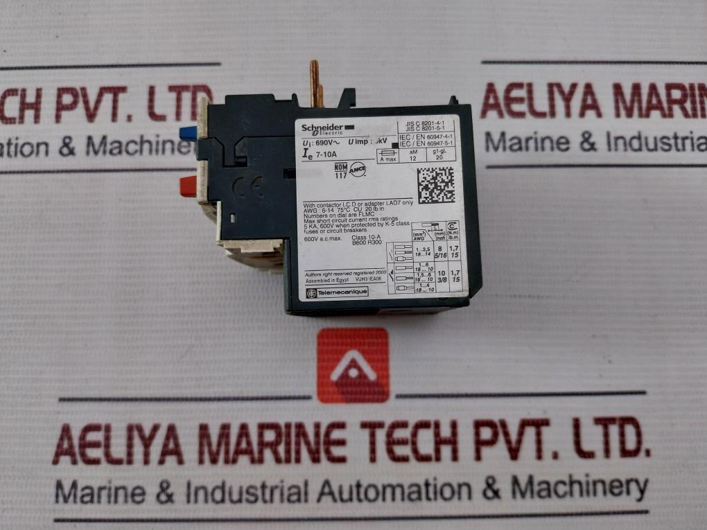 Telemecanique Lrd 14 Tesys Thermal Overload Relay 6-14Awg 75C Am12 6Kv
