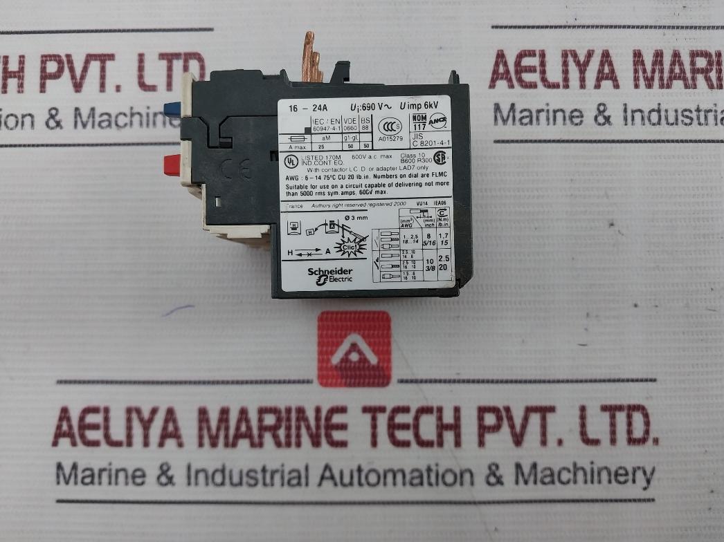 Telemecanique Lrd 22 Thermal Overload Relay Uimp 6Kv B600 R300 A015279 16-24A