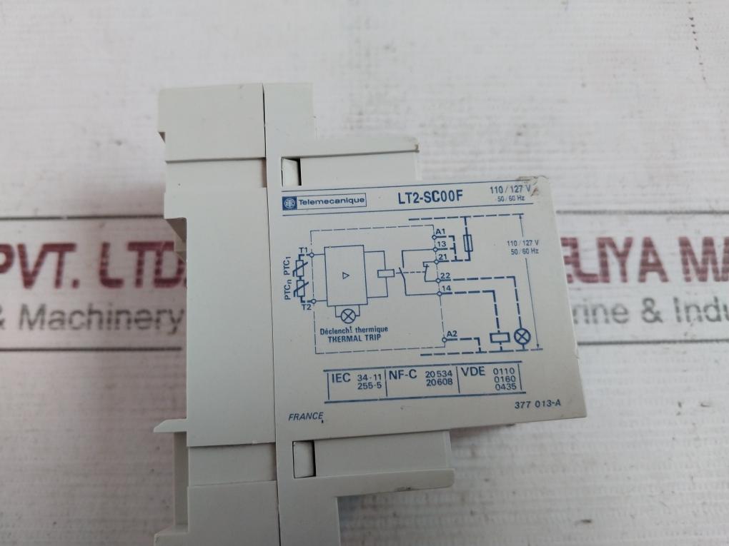 Telemecanique Lt2-sc00F Thermal Tripping Relay Iec 34-11 255-5 110/127V Ac