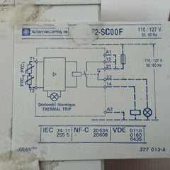 Telemecanique Lt2-sc00F Thermal Tripping Relay 110/127V 50/60 Hz