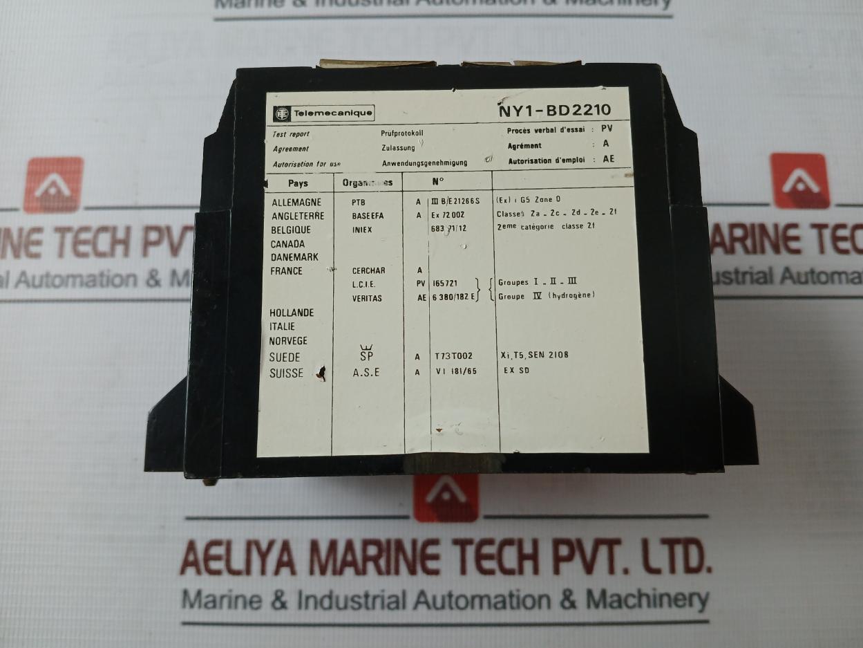 Telemecanique Ny1-bd2210 Protection Unit 250V-4A-100Va 110V 120V 50-60Hz 24V