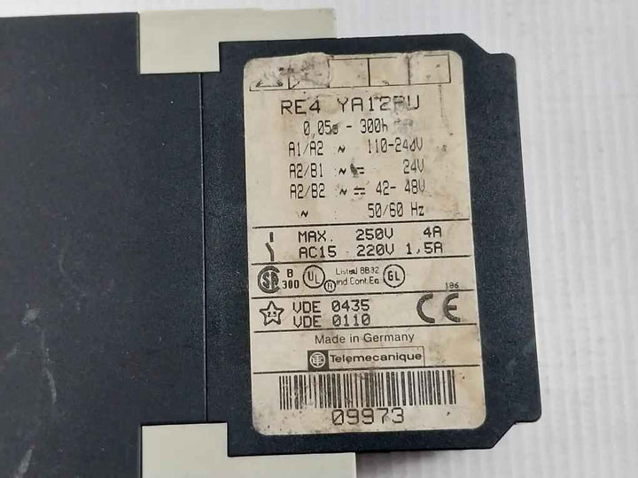 Telemecanique Re4 Ya12Bu Electronic Timing Relay 50/60Hz 250V 4A