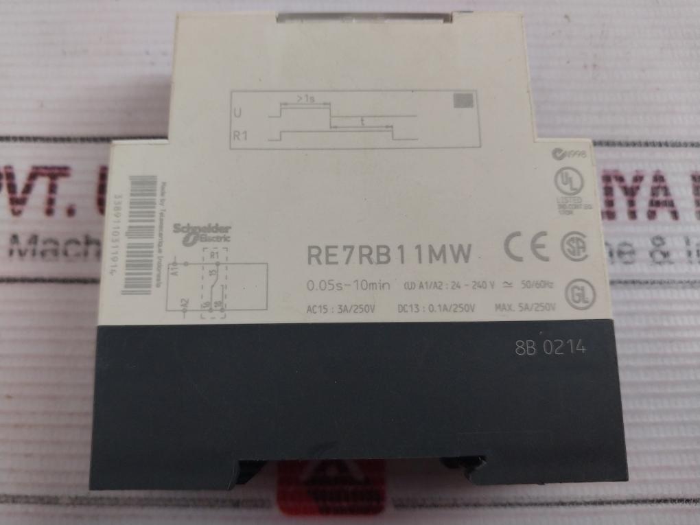 Telemecanique Re7Rb1 1 Mw Time Delay Relay 0.05S-10Min