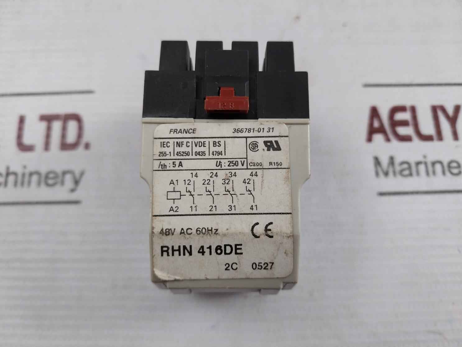 Telemecanique Rhn 416De Plug-in Relay 366781-01 31 48Vac 60Hz