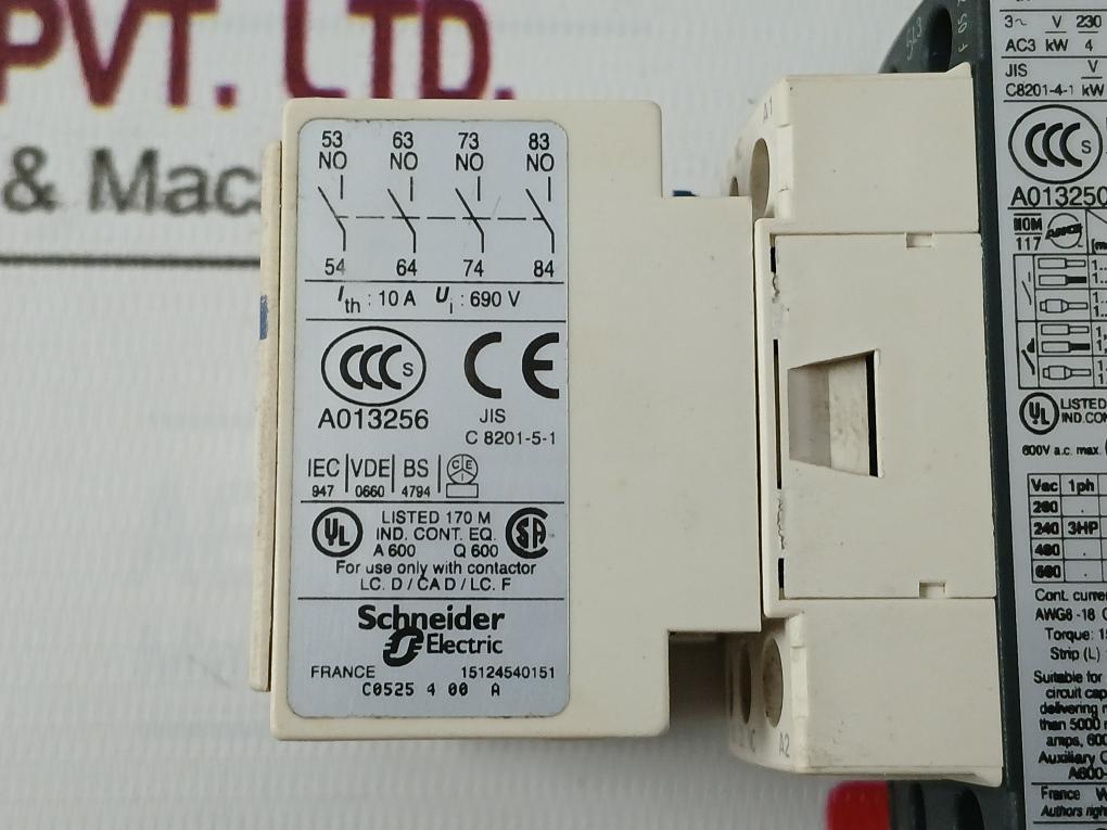 Telemecanique/Schneider Electric La1 Dn40 Auxiliary Contact Block 50A A013256