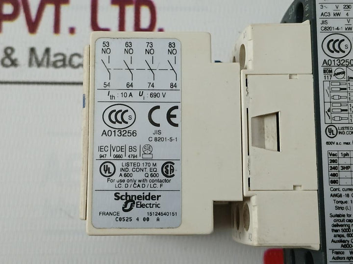 Telemecanique/Schneider Electric La1 Dn40 Auxiliary Contact Block 50A A013256