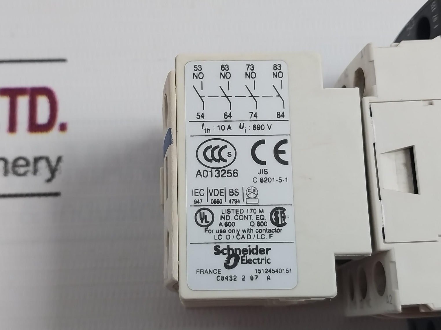 Telemecanique/ Schneider Electric La1 Dn40 Auxiliary Contact Block 600V Ac