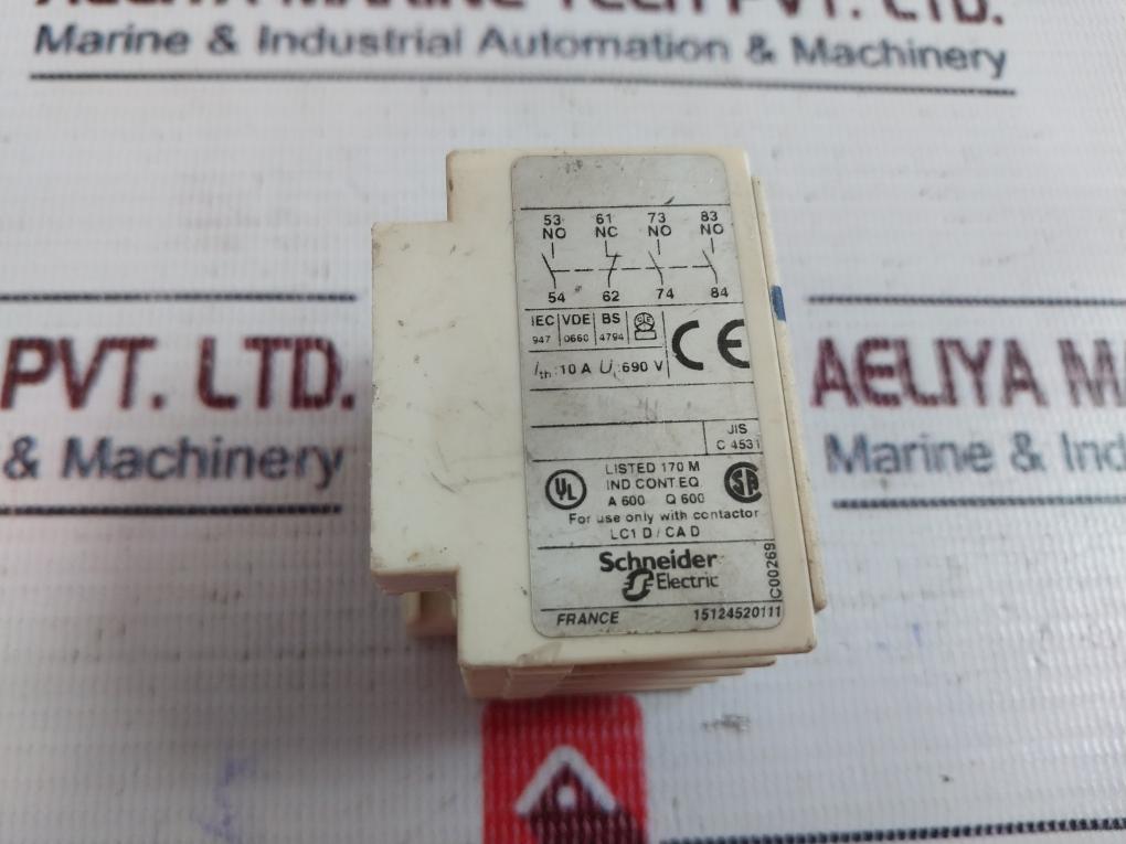 Lot of 2X Telemecanique/Schneider Electric LADN31 Auxiliary Contact Block 690V