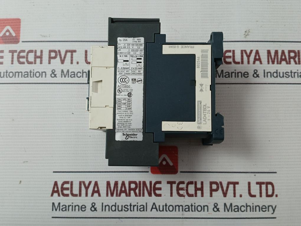 Telemecanique/Schneider Electric Lc1D093Bd Contactor 24V Dc 20A 600Vac Max