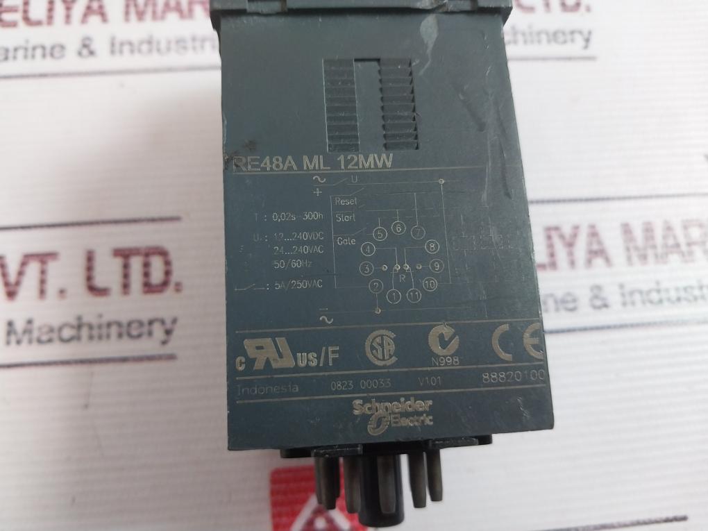 Telemecanique RE48A ML 12MW Modular Timing Relay 0.02s-300h 5A/250VAC