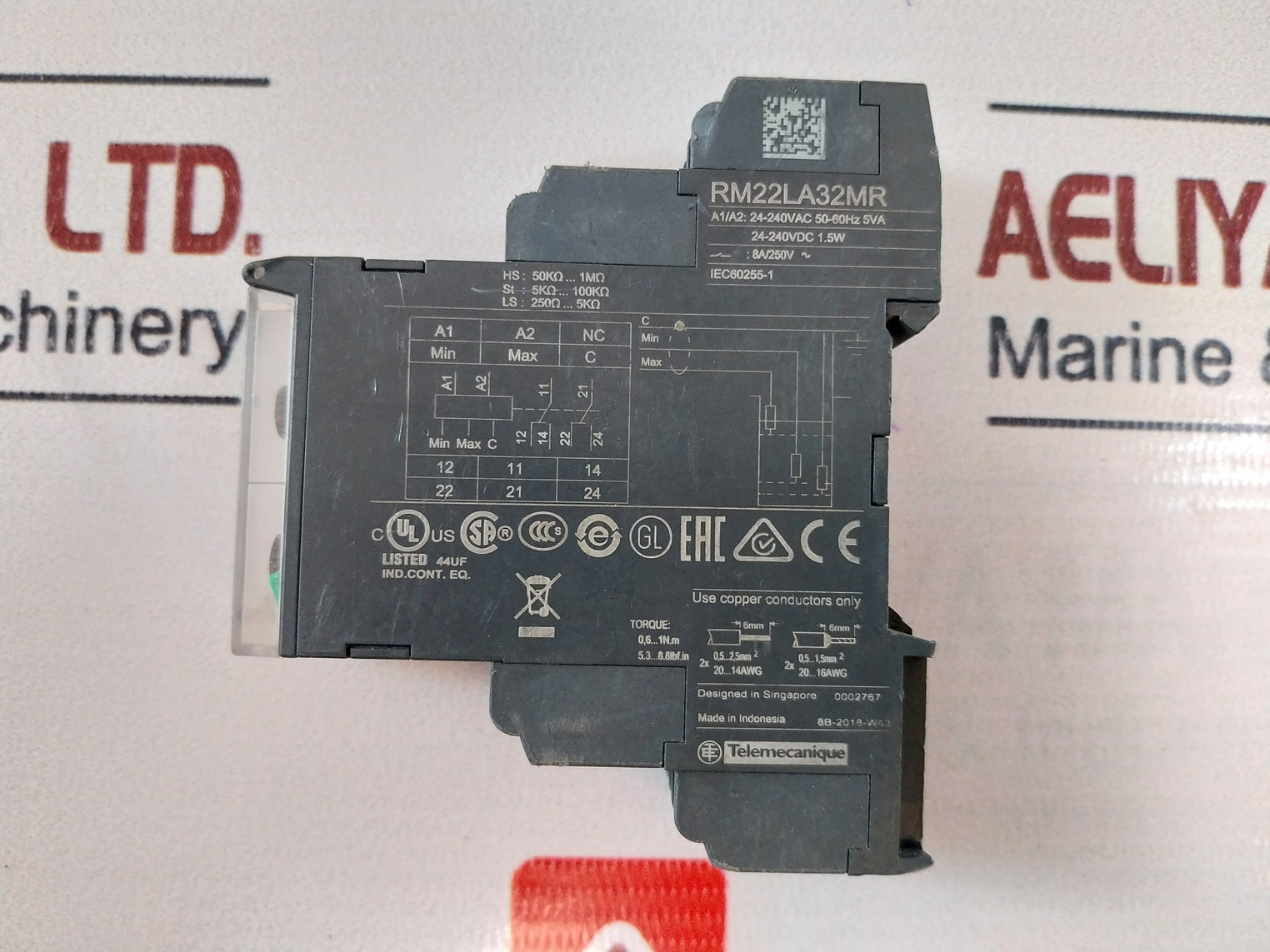 Telemecanique/Schneider Electric Rm22La32Mr Level Switch Relay 24-240Vac