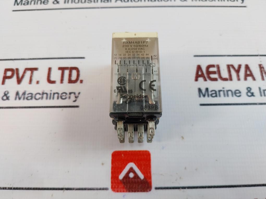 Telemecanique/Schneider Electric Rxm4Ab1P7 Miniature Plug-in Relay 230V 50/60Hz