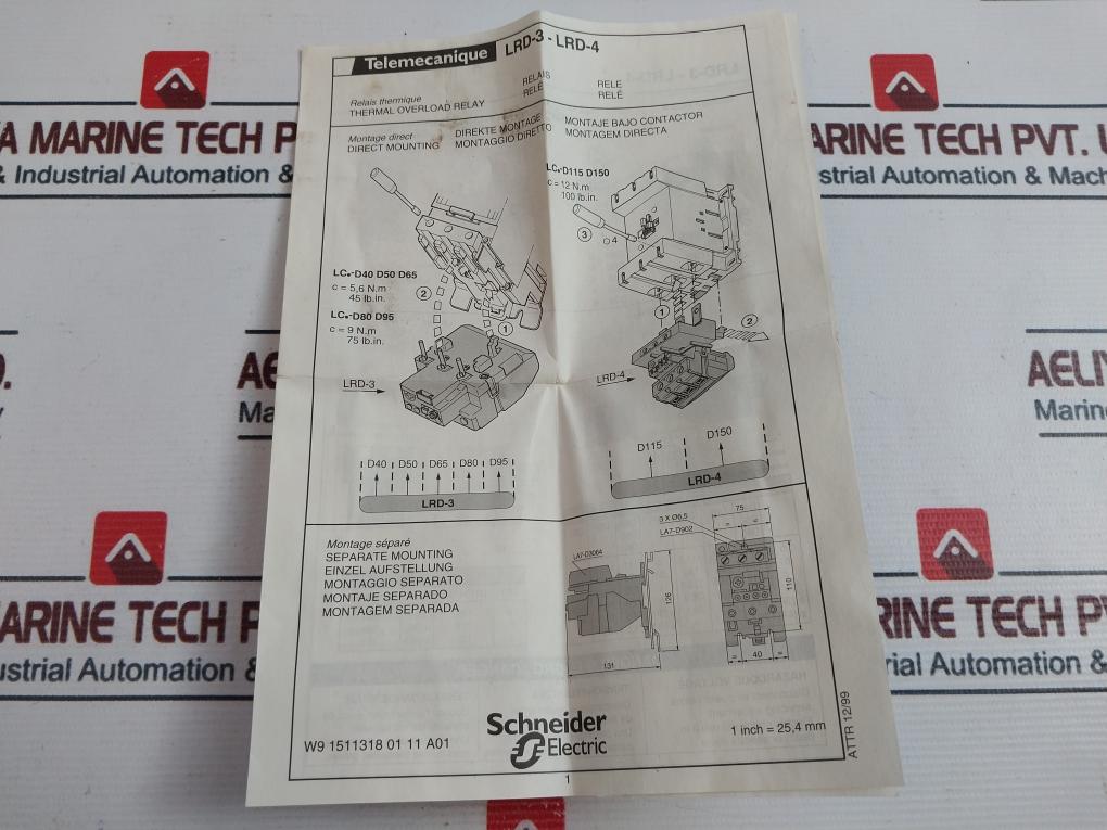 Telemecanique Square D Lrd33 Thermal Overload Relay 10A